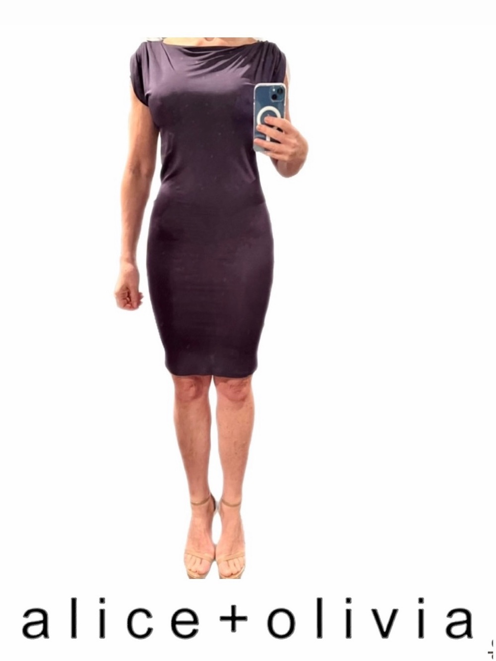 ALICE+OLIVIA Eggplant Sheath